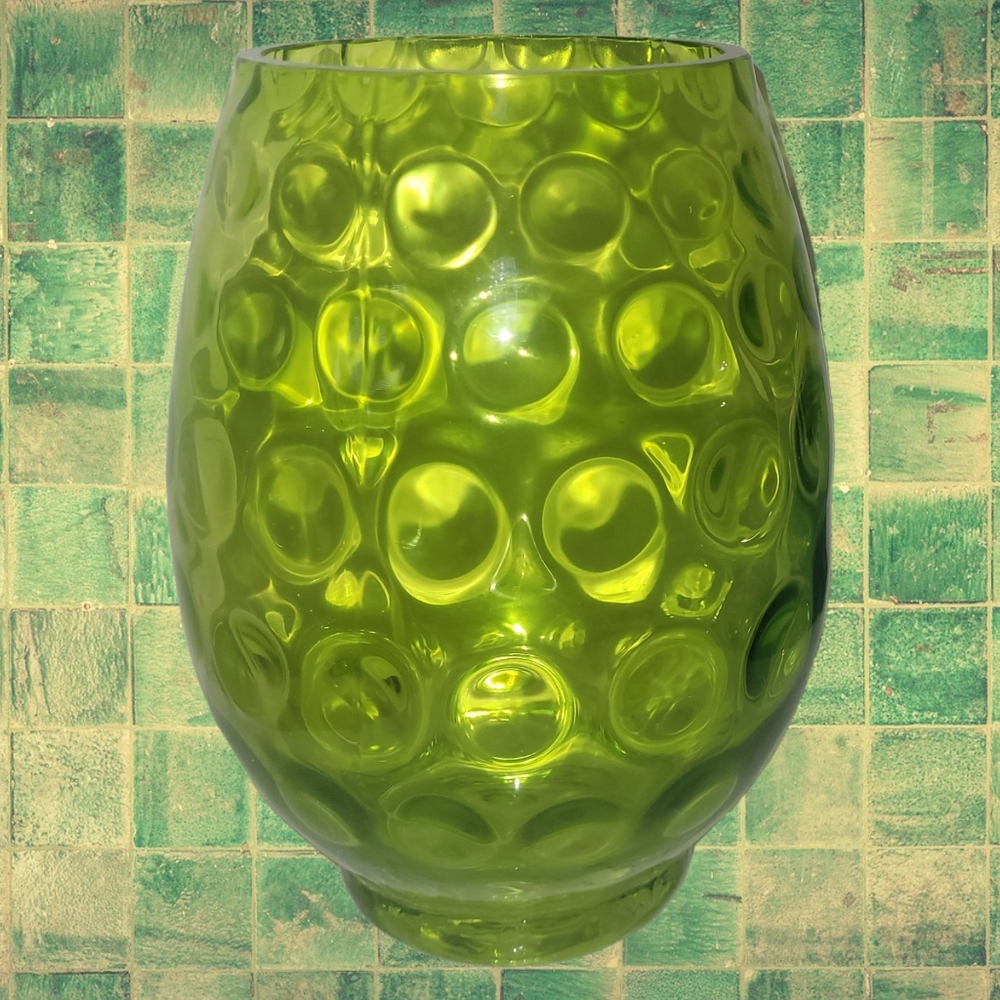 Home Essentials and Beyond Thumbprint Inverted Green Vase